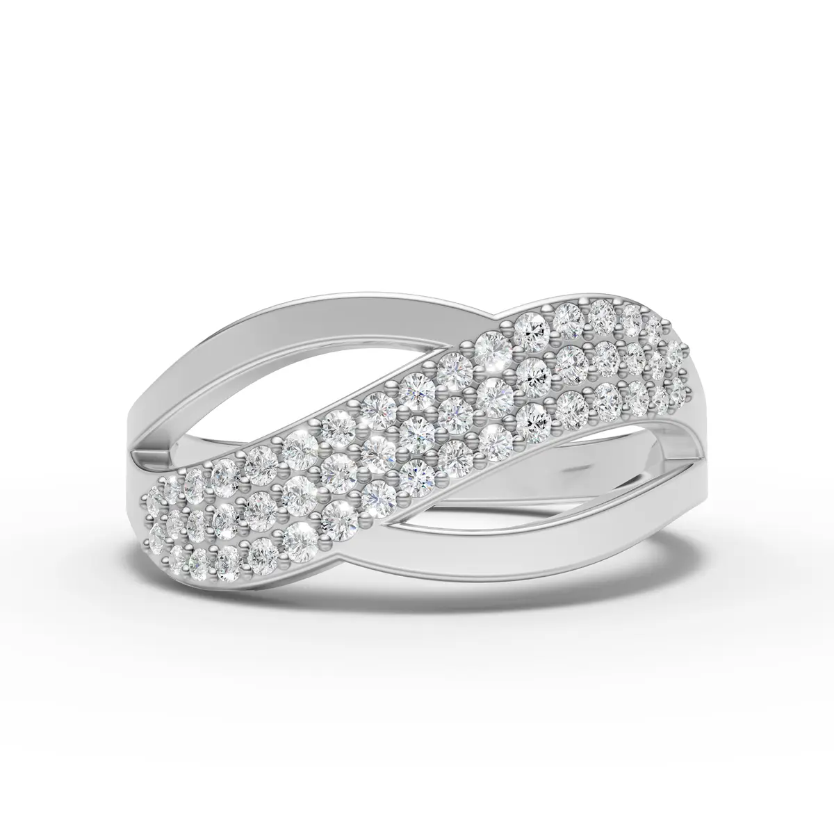Crossover Diamond Ring